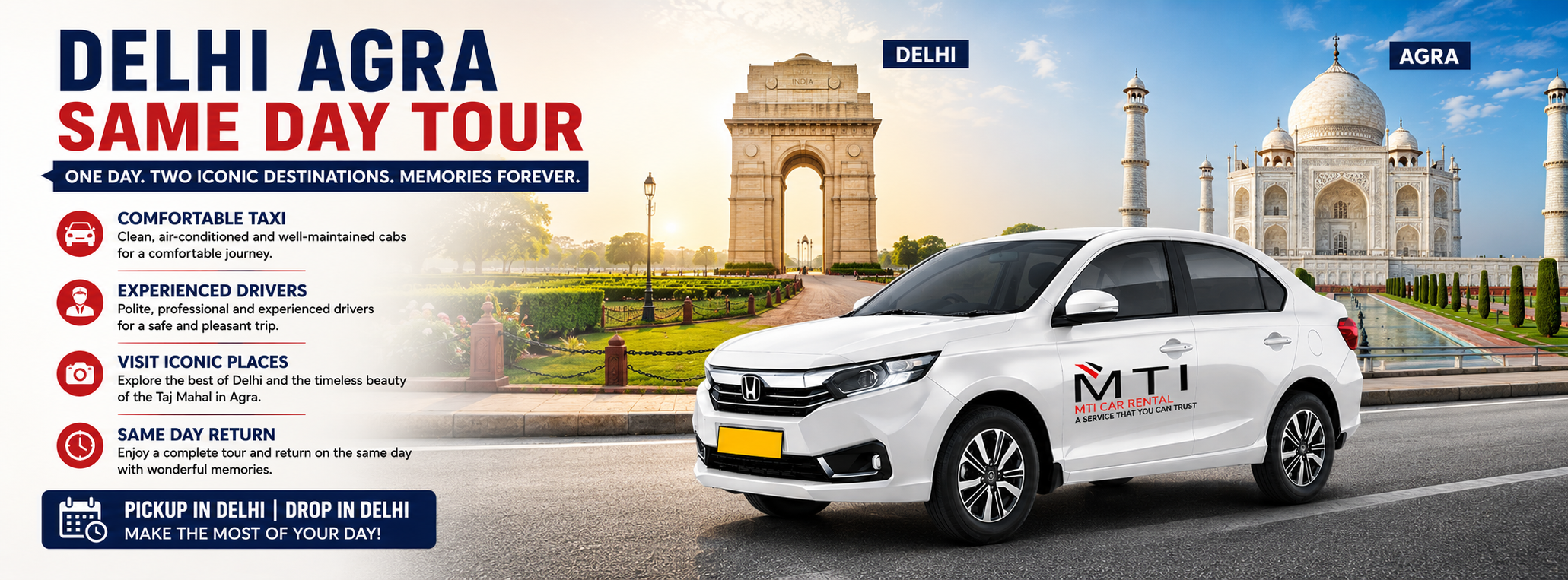 Delhi Agra Same Day Tour - MTI Car Rental