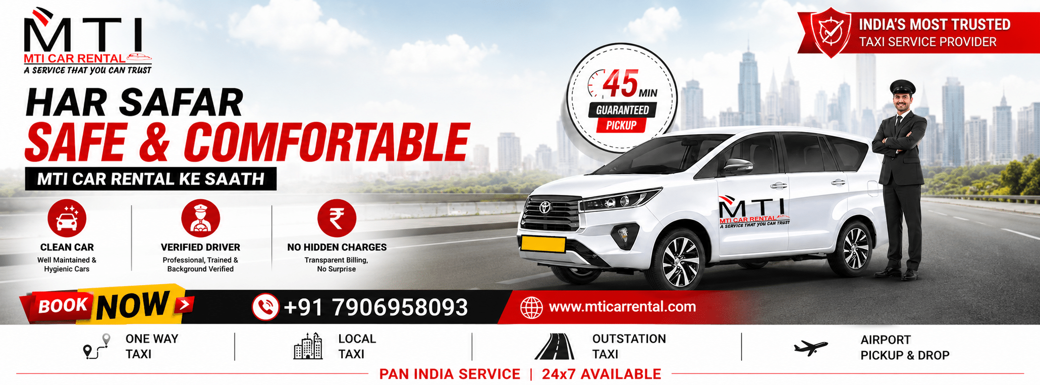 Clean Car - Verified Driver - No Hidden Charges - MTI Car Rental