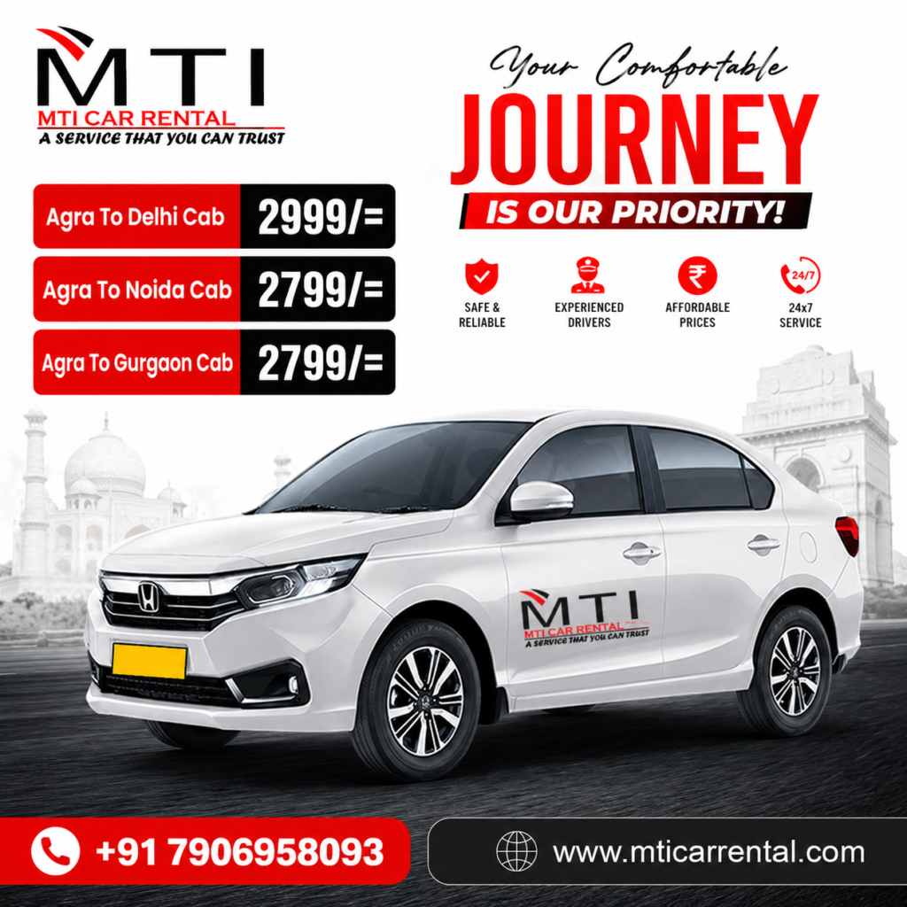 Agra to Delhi Cab ₹2999 | Agra to Noida & Gurgaon Taxi