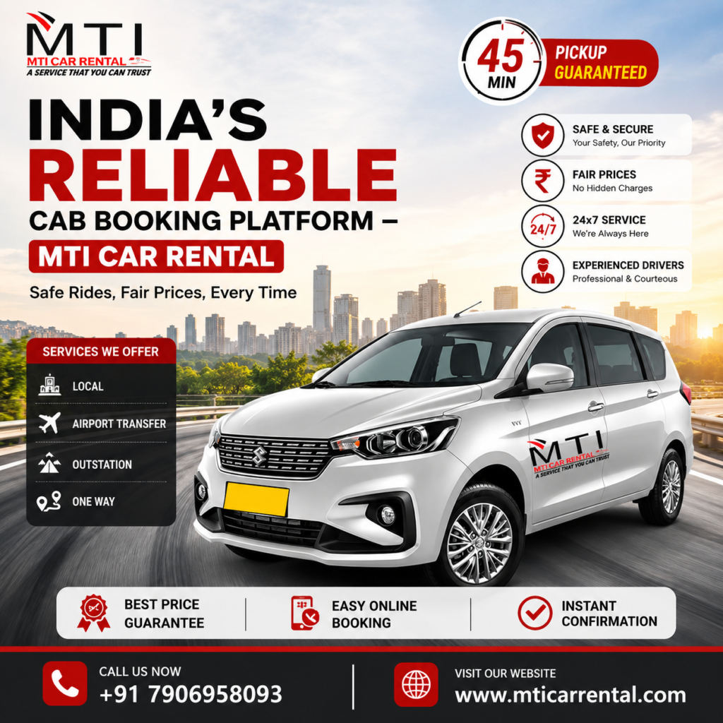 Reliable Cab Booking Platform in India - MTI Car Rental